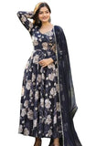 LookMark Women's Kurta Set in Navy Blue Floral Color and Georgette Fabric With Only Dupatta (AZ-LM-OG-KS2153-S)