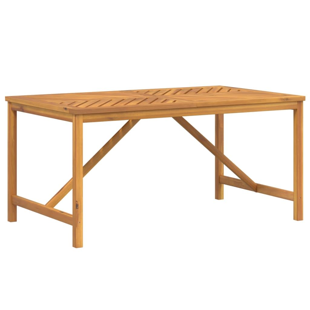 Vidaxl Outdoor Dining Table In Brown- Solid Acacia Wood Construction - Perfect For Garden, Patio, And Terrace, Fishbone Pattern Slats Design, 59.1'X35.4'X29.1'