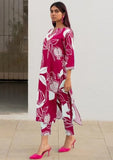 Anni Designer Women'S Cotton Blend Straight Printed Kurta With Pant (Anaar-Pink_L_Pink_Large),Pink,L,Cotton Blend,Regular,