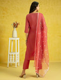 Kaari Roman Silk Womens Kurta Set (Kaaaw24Wskd-78860_Rozaana Pink,Rozaana Pink,Rozaana Pink,2Xl