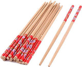 7horse 10 Pair Tableware Solid Wooden Chopsticks 24 cm Long Reusable Designer Bamboo Wooden Chopstick