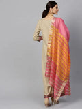 Anni Designer Women'S Cotton Straight Solid Kurta With Pant & Dupatta (My Hit-Beige-Jan10_Xl_Beige_X-Large),Beige,XL,Cotton Blend,Regular,Dupatta