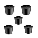 Lhazemu Laboratory Grade Rubber Stoppers, 5 Pieces Assorted Tapered Bungs Set, 8# Solid Black Round Rubbers Hole Plugs