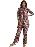 Libas Women'S Silk Blend Regular Co Ord Set (39033 Brown