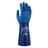 SHOWA CS721 Double Coated Nitrile Chemical Resistant Safety Glove with Poly Liner, Food Safe, 14 Length, Medium (12 Pair)