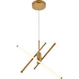 Living District Sonya 3-Light Modern Aluminum Pendant In Gold Finish
