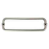 Top Hardware Stainless Steel 18'' (Center to Center) Round Back to Back Shower Door Double Towel Bar Handle, Double-Sided, Brush