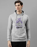 Adro Men'S Cotton Blend Neck Hooded Sweatshirt (H24-Luffy-Gr_Grey