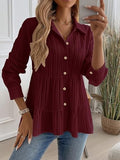 Toplot Tops For Women || Button-Up Tunic || Women Shirt (Sugar-Shirt-5247-Maroon-L),Maroon,,B0F13YCTCR