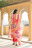 Anni Designer Women'S Cotton Blend Straight Printed Kurta With Pant & Dupatta (Kapila Red_M_Red_Medium),Red,M,Cotton Blend,Regular,