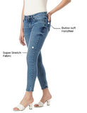 Inkd Women'S Buttersoft Mid-Rise Skinny Fit Jeans- Stretchable,Denim Drama,Denim Drama,34