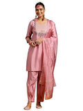 Libas Women'S Silk Blend Kurta Set (Gs972_Pink