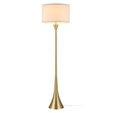 Globe 61000150 60 Floor Lamp, Antique Brass Finish, Beige Fabric Shade, Mid-Century Modern Standing Lamp, E26 Base, Sustainable