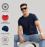 ADRO T Shirts Pack of 3 Mens Tshirts Cotton T Shirts for Men Pack of 3 T Shirts Regular fit Tshirts Combo T Shirts Solid Tshirt for Men | RCM3-PLN-BL-NB-OL-M,Black,Navy,Olive
