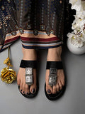 Shoetopia Girls Flat-726 Black Flat Sandal - 7 Uk (Girls-Flat-726-Black),Black,7,B0CRPDNB3Q