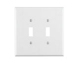 Leviton 88109 2-Gang Toggle Device Switch Wallplate, Oversized, Thermoset, Device Mount, 25-Pack, White