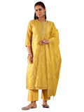 Libas Women'S Chanderi Silk Embroidered Kurta Set (49469 Mustard