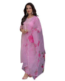 Gosriki Women'S Cotton Blend Straight Printed Kurta With Pant & Dupatta(Sikari Pink_L-Go_Pink_Large),Pink,,B0B4K97MLL