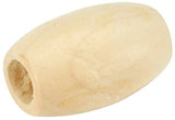 Pepperell Oval Wood Beads, 32mm by 22mm, Natural, 6Pack