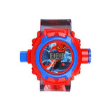 Matrix Kids Edition 24 Image Projection Digital Watch For Kids (Red - Blue)
