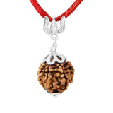 Arihant Gems & Jewels 6 Mukhi/Faced Nepali Rudraksha with 925 Sterling Silver Trishul Pendant 100% Natural, Original Astrologica