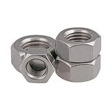 4Pcs Silver Hardware Nuts, M10 x 1.25 mm Pitch Stainless Steel Left Hand Thread Hex Nut Metric Thread Handle Nuts Accessory