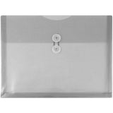 JAM PAPER Plastic Envelopes with Button & String Tie Closure - Letter Booklet - 9 3/4 x 13 - Smoke Gray - 12/Pack