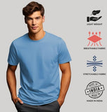 ADRO T Shirts Pack of 2 Mens Tshirts Cotton T Shirts for Men Tshirt T-Shirts Combo T Shirts Tshirts for Men Plain Solid Tshirts Sky Blue Beige Tshirt for Men RCM2-PLN-SK-BE-M,Sky Blue,Beige
