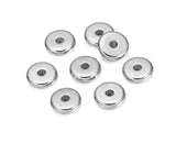 Duehut HLLMX 150 PCS 8mm Silver Flat Round Spacer Beads Disc Loose Jewelry Making Beads for DIY Bracelet Necklace Jewelry Earrin