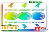 10 x Adhesive Holographic Overlay for Standard Size ID Cards | 9 Eagles Design