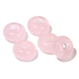 2TTFishoo 15PCS Big Hole Natural Stone Beads Gemstone for Jewelry Making,Rondelle European Loose Beads for DIY Making,Rose Quart