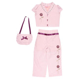 Cutecumber GirlS Partywear Embellished Top With Culottes Set & One Sling Bag. Cc8065AbPink24