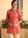 Libas Women'S Cotton Blend Solid Straight Kurtis (58254B Rust Rust S