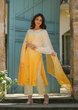 Fabnex Kurta Set For Women | Women Kurta Set | Women Kurta Sets Kurtis | Women Kurta Pant Set (K-102-Yellow-Xl)