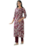 Gosriki Women'S Rayon Blend Straight Printed Kurta With Pant (Oldmi Maroon-Vks01-Gs_M_Maroon_Medium),Maroon,,B0DBLZ9BYZ