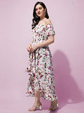 Oomph! Women'S Western & Fusion Wear Midi Dresses For Women Off Shoulder White - Md501,White 2Apparel,XL