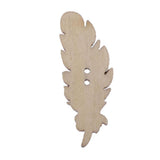 Merishopp 2X50 Pieces Feather Shape Wooden 2Hole Buttons For Scrapbook Cardmaking