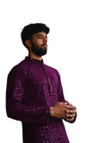 LookMark Present Men's Pure Rayon Chikankari Sequins Kurta||Men's Chikankari Purple Coloured Kurta|| AZ-LM-OG-Kurta 11 Purple-S