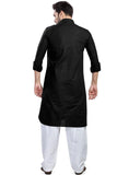Be Active Men'S Solid Pathani Black Kurta Set || Men Kurta Pajama || Men Kurta Pajama Set || Kurta Pajama For Men (Rfsp0002 1 (Black)-Xl)