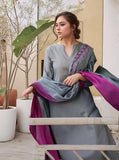 Anni Designer Women'S Rayon Viscose Solid Straight Kurta With Pant & Dupatta (Mogul Grey_3Xl_Grey_Xxx-Large),Grey,3XL,,,