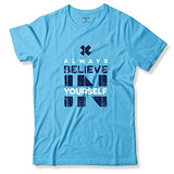 Adro Believe In Yourself Printed T-Shirts For Men & Women (Rnr-S35-Bel-Mi_Mint_L)