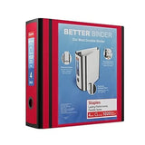 Staples 4-inch 3-Ring Better Binder, Red, 2/Pack (ST55815-CCVS)