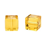 50pcs Adabele Austrian 8mm Faceted Cube Crystal Loose Beads Amber Yellow Compatible with Swarovski Crystals Preciosa 5601 SSC807