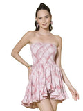 Oomph! Women'S Western & Fusion Wear Smocked Mini Dress For Women Western Pink - Md936,Barbie Pink,Barbie Pink,M