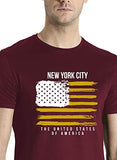 Adro Men'S Usa American Flag Printed Cotton T-Shirts (Rnr-M-Nww-Bg_Maroon_L)