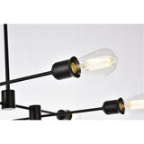 Living District Indoor Modern Home Decorative Bright Ceiling Xavier 6 Lights Pendant In Black