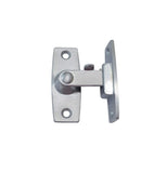 QCAA 2.5 Heavy Forged Solid Brass Door Latch, 90 Degree Right Angle Door Latch Buckle for Doors & Windows, Satin Chrome, 1 Pack,