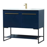 Elegant Decor Sloane 40 Mdf And Steel Single Bathroom Vanity In Blue