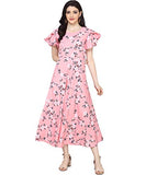 Oomph! Women'S Crepe A-Line Maxi Dress - Rose Pink,Rose Pink,Rose Pink,S