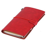 Travel Journal Notebook 1 Pcs Vintage Retro PU Leather Notebook Personalized Journal Diary Refillable Notepad (Red) [Unknown Bin